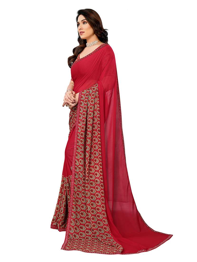 Women Pack Of 2 Printed Combo Saree With Blouse - 22602016 -  Standard Image - 1