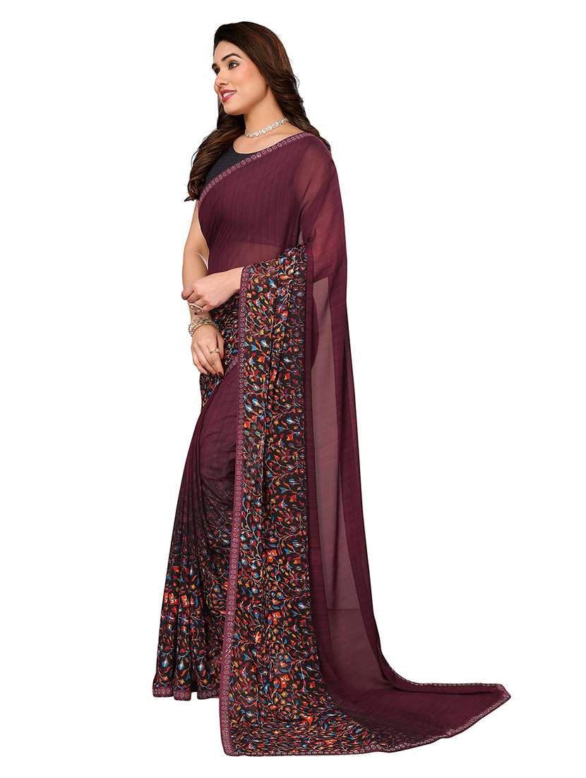 Women Pack Of 2 Printed Combo Saree With Blouse - 22602090 -  Standard Image - 1