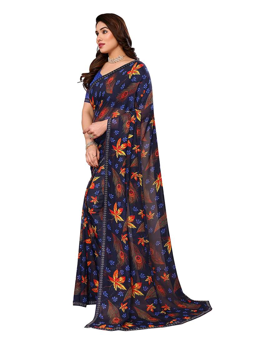 women pack of 2 printed combo saree with blouse - 22602127 -  Standard Image - 1
