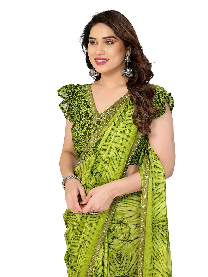 Women Pack Of 2 Printed Combo Saree With Blouse - 22602200 -  Standard Image - 4