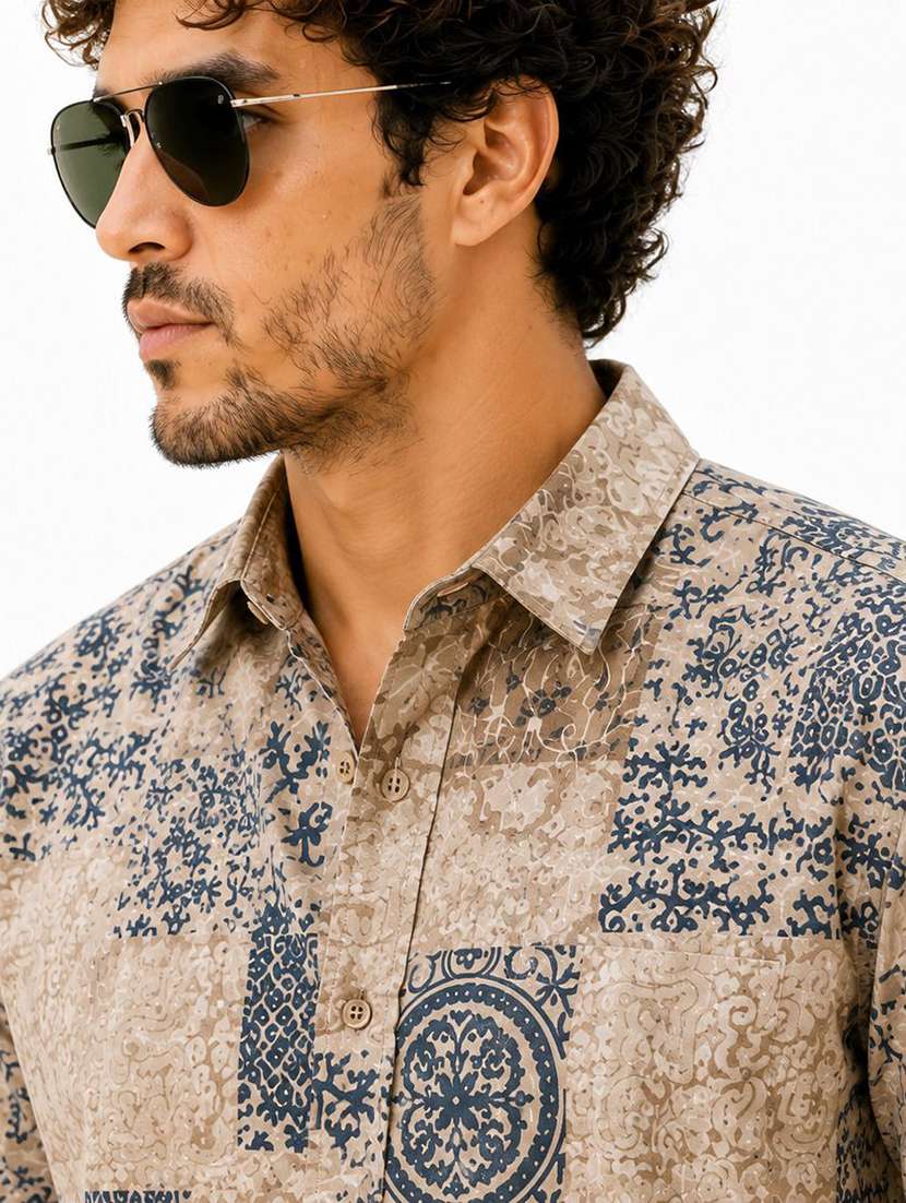 Men Printed Short Sleeve Regular Fit Casual Shirt - 22602465 -  Standard Image - 1