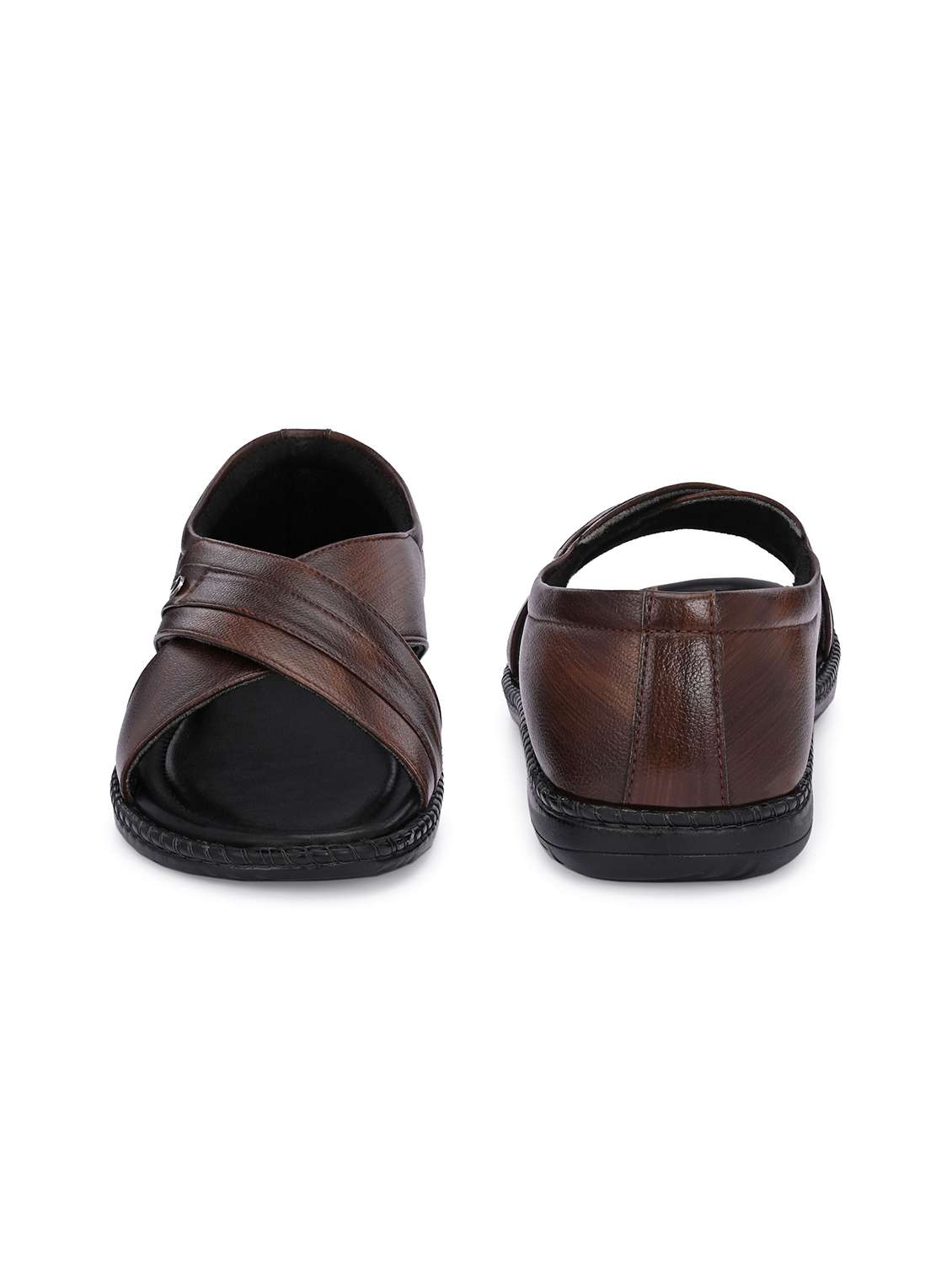 men brown slip on sandal - 22602481 -  Standard Image - 4