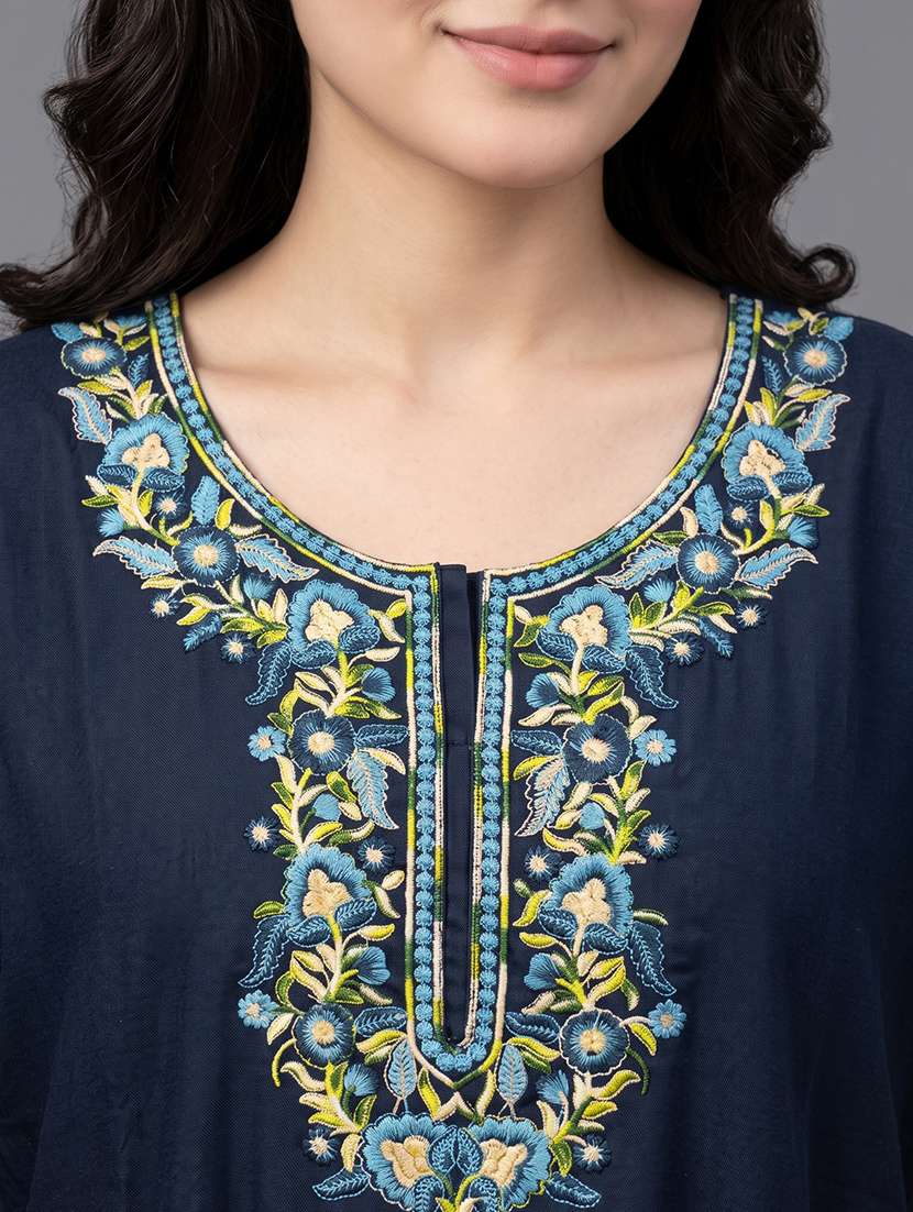 women embroidered short sleeves nighty - 22602490 -  Standard Image - 1