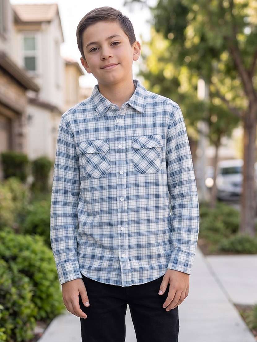 boys printed long sleeves regular fit shirt - 22602540 -  Standard Image - 1