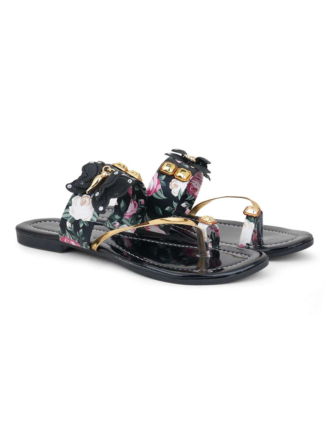 women embellished one toe flats - 22602670 -  Standard Image - 1
