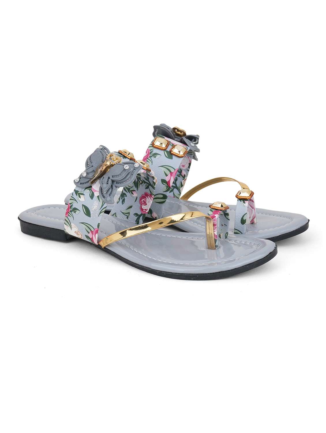 women embellished one toe flats - 22602671 -  Standard Image - 1