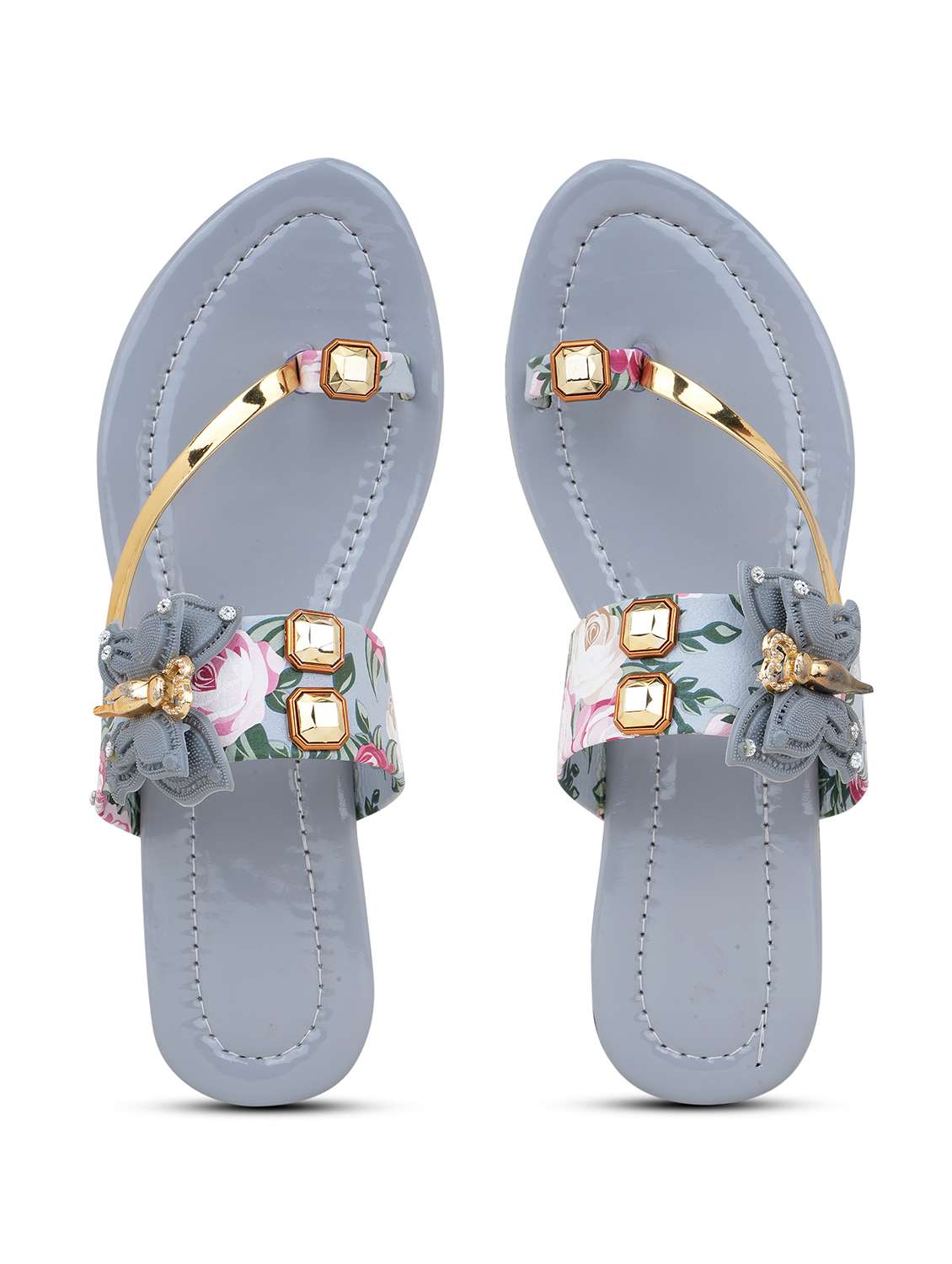 women embellished one toe flats - 22602671 -  Standard Image - 4