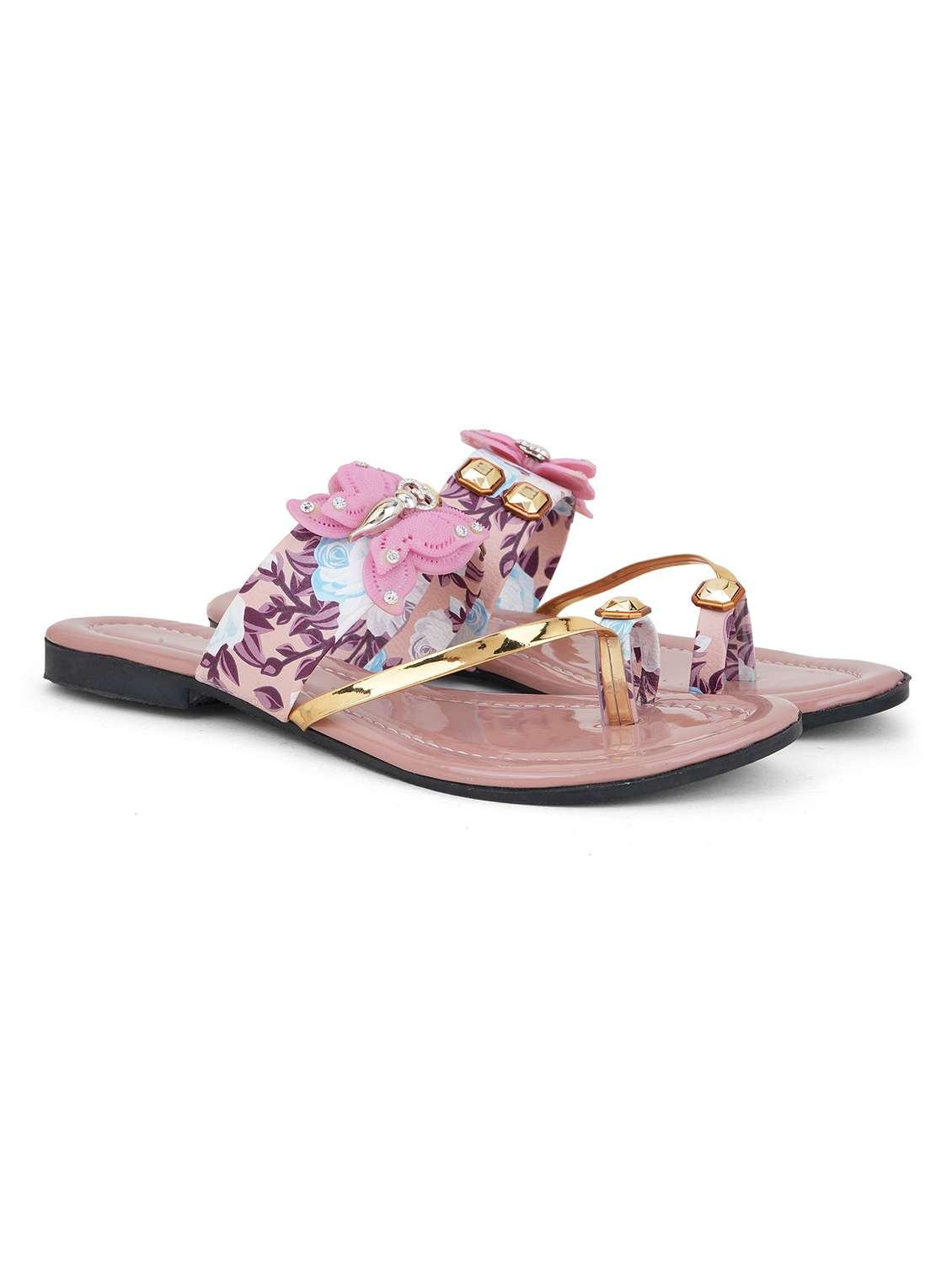 women embellished one toe flats - 22602672 -  Standard Image - 1
