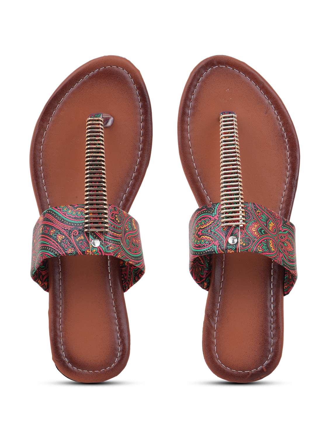 women printed toe separator flats - 22602682 -  Standard Image - 4