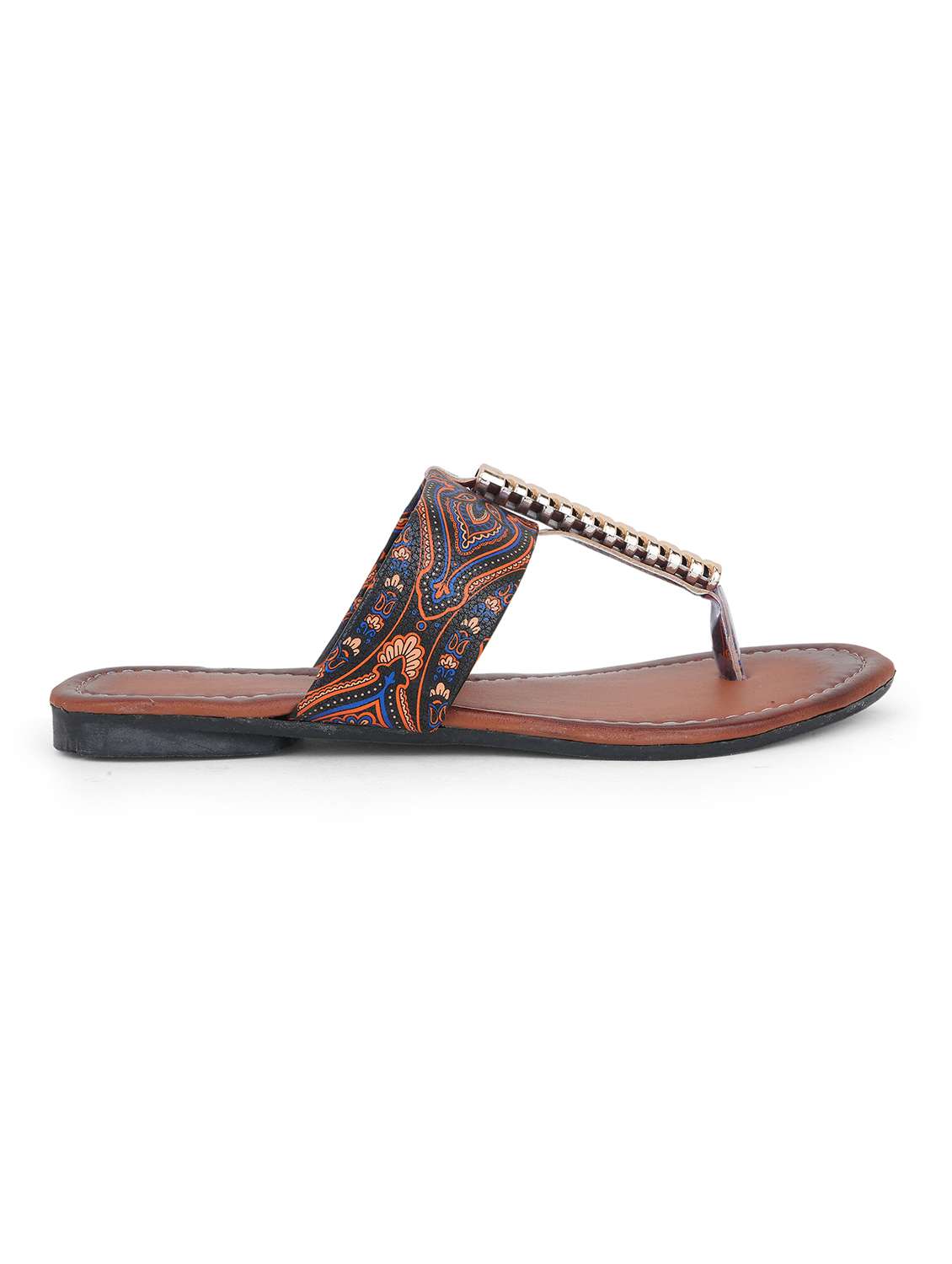 women printed toe separator flats - 22602683 -  Standard Image - 1