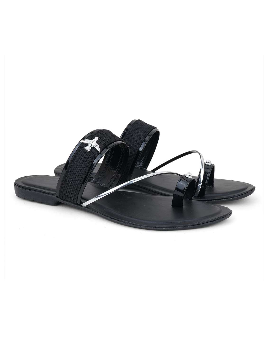women textured one toe flats - 22602684 -  Standard Image - 1