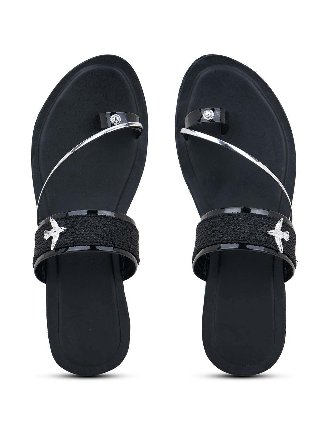 women textured one toe flats - 22602684 -  Standard Image - 4