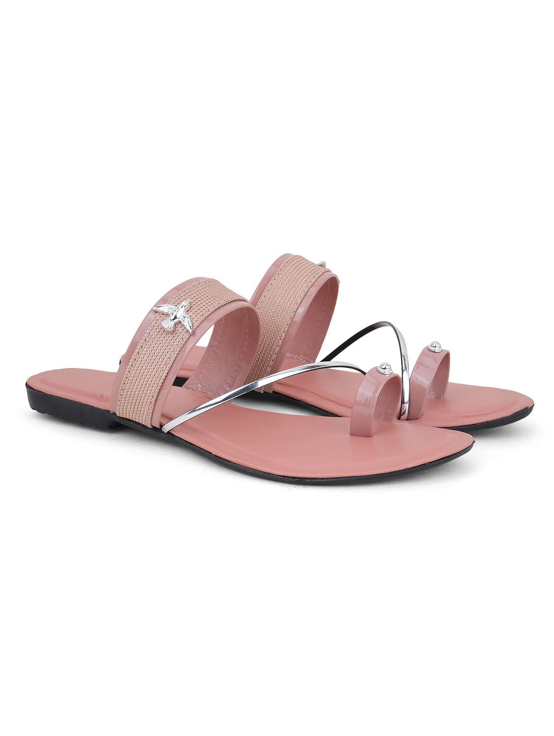 women textured toe separator flats