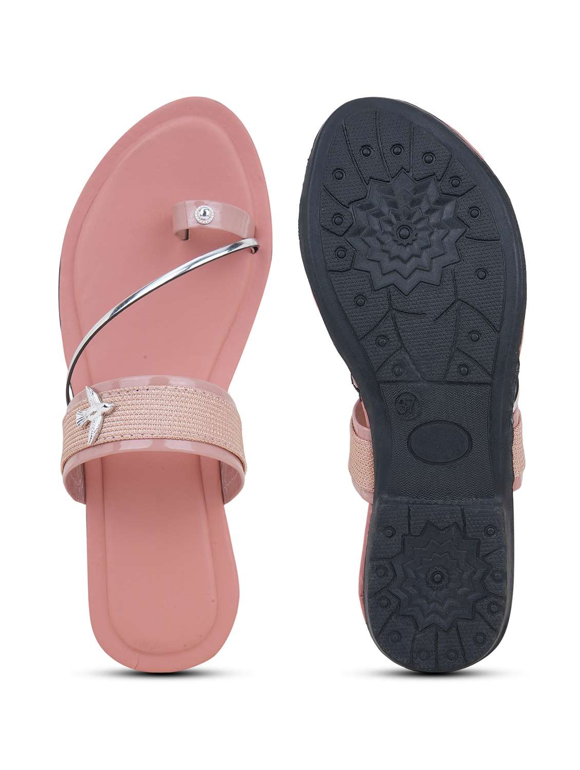 women textured toe separator flats - 22602686 -  Standard Image - 4