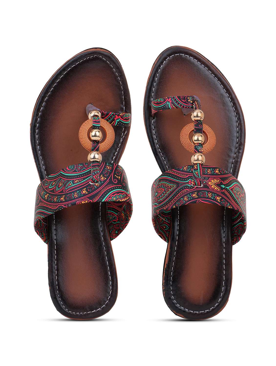women printed one toe flats - 22602707 -  Standard Image - 4