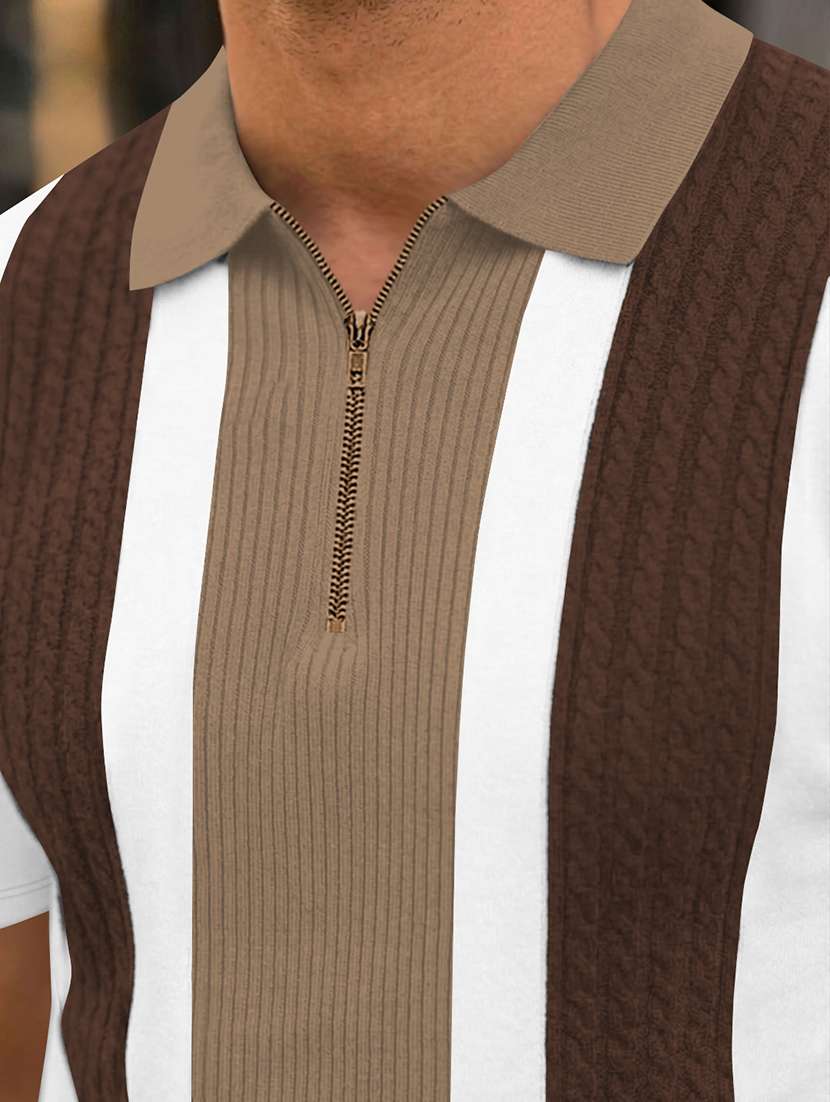 Men Color Block Short Sleeve Regular Fit Polo T-shirt - 22602782 -  Standard Image - 1