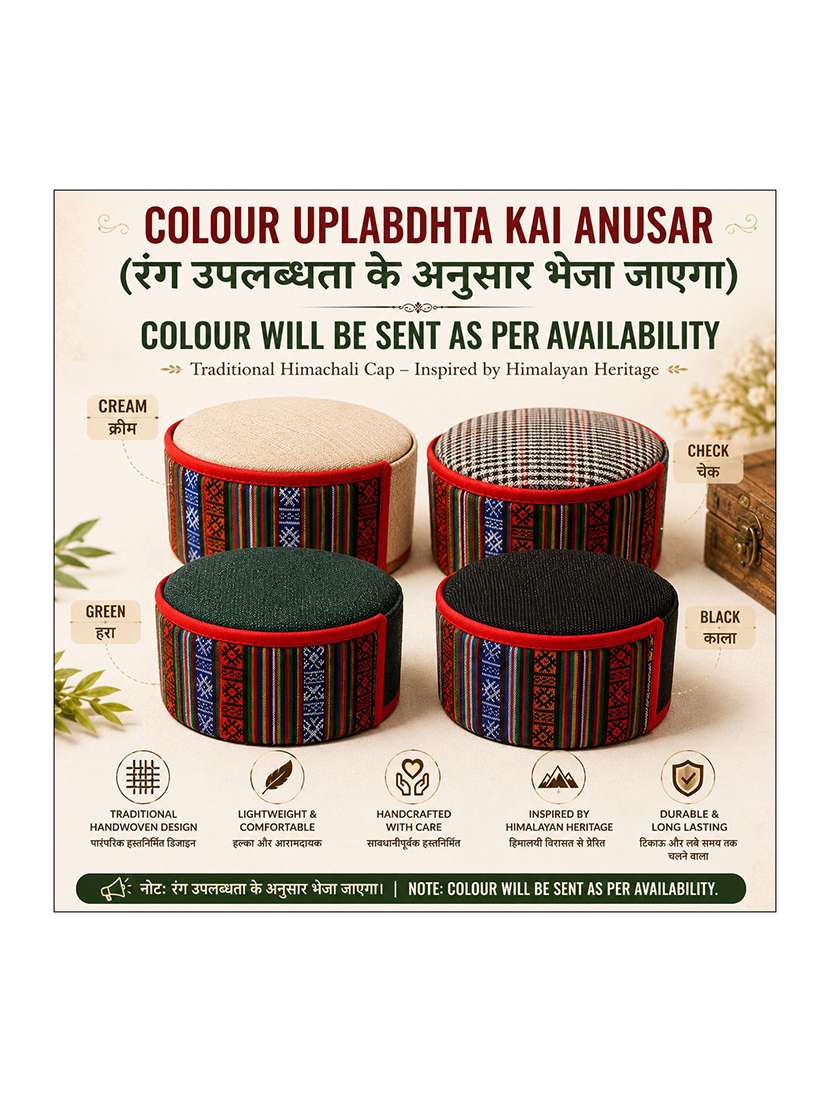 himachali traditional woven cap multi color - 22602815 -  Standard Image - 1