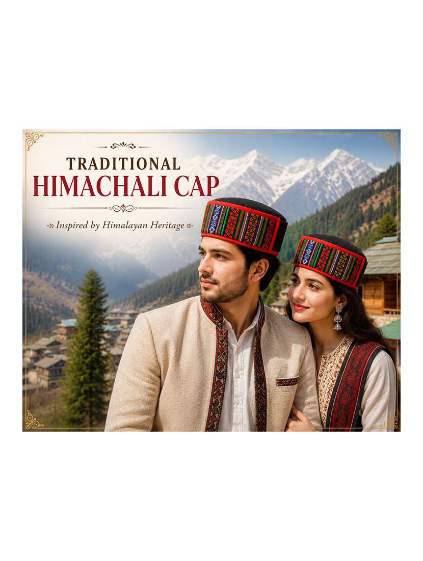 himachali traditional woven cap multi color - 22602815 -  Standard Image - 4
