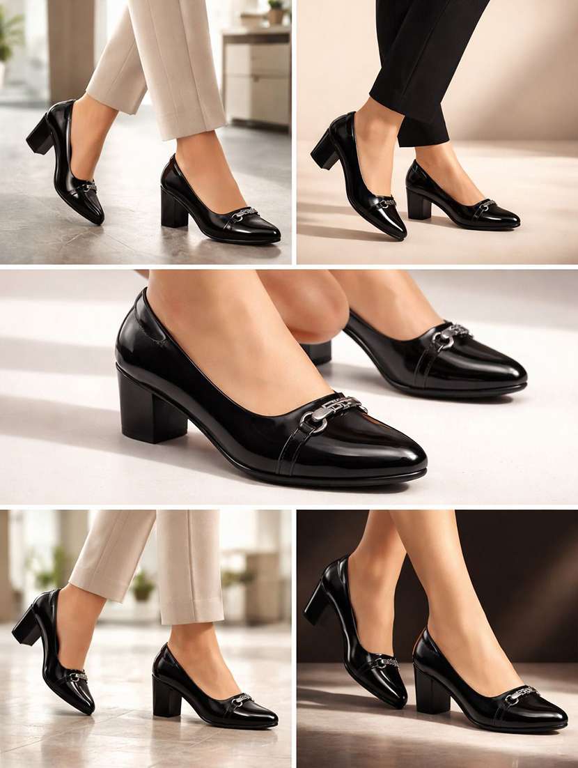 Women Solid Slip On Pumps - 22602832 -  Standard Image - 4