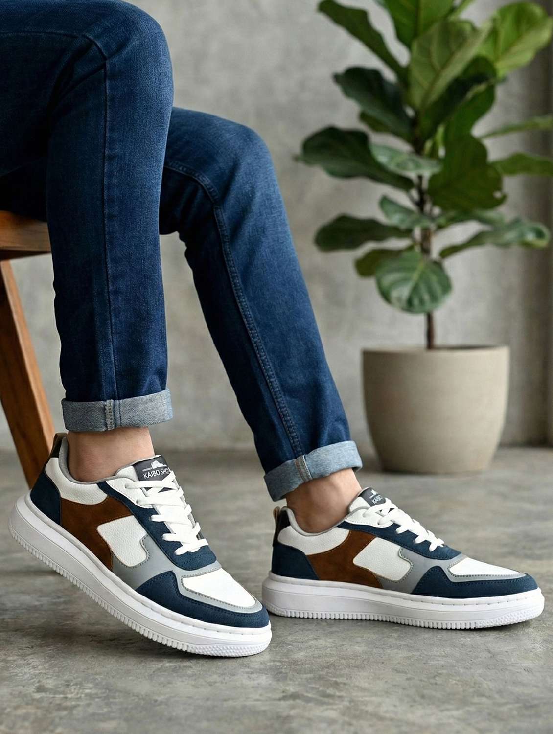 men color block lace up sneaker - 22602853 -  Standard Image - 4