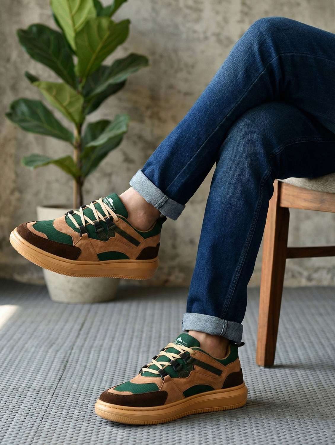 men color block lace up sneaker - 22602857 -  Standard Image - 4
