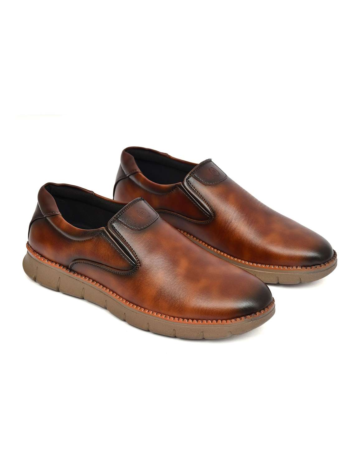 men textured slip on casual shoes - 22602884 -  Standard Image - 1