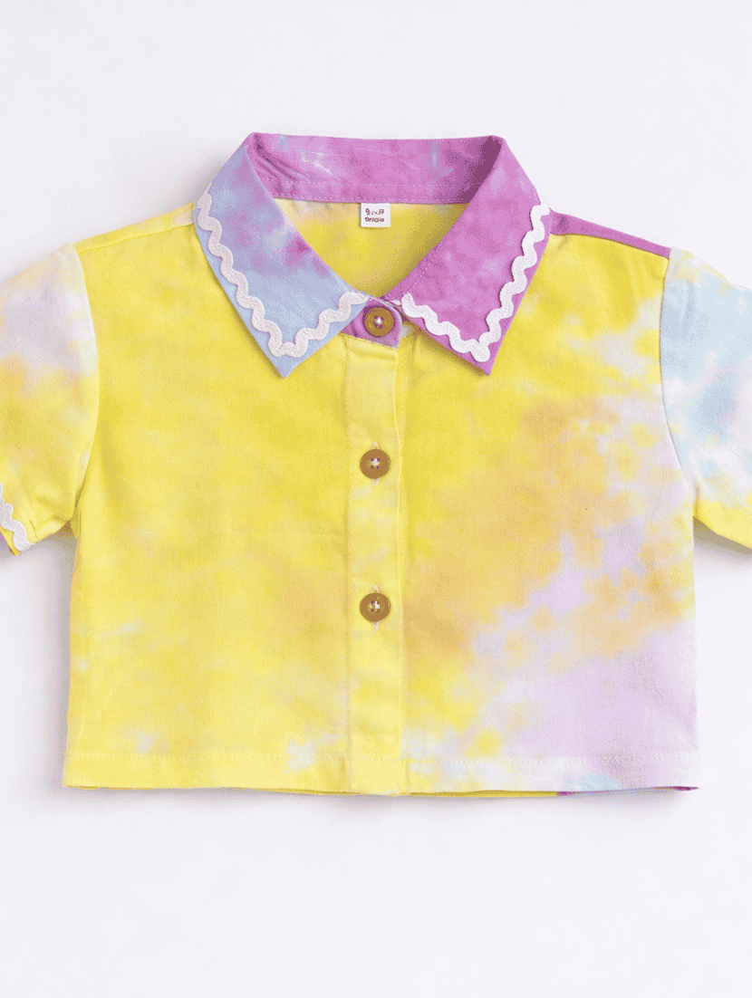 girls tie and dye short sleeves top and trouser co-ord set - 22602923 -  Standard Image - 4