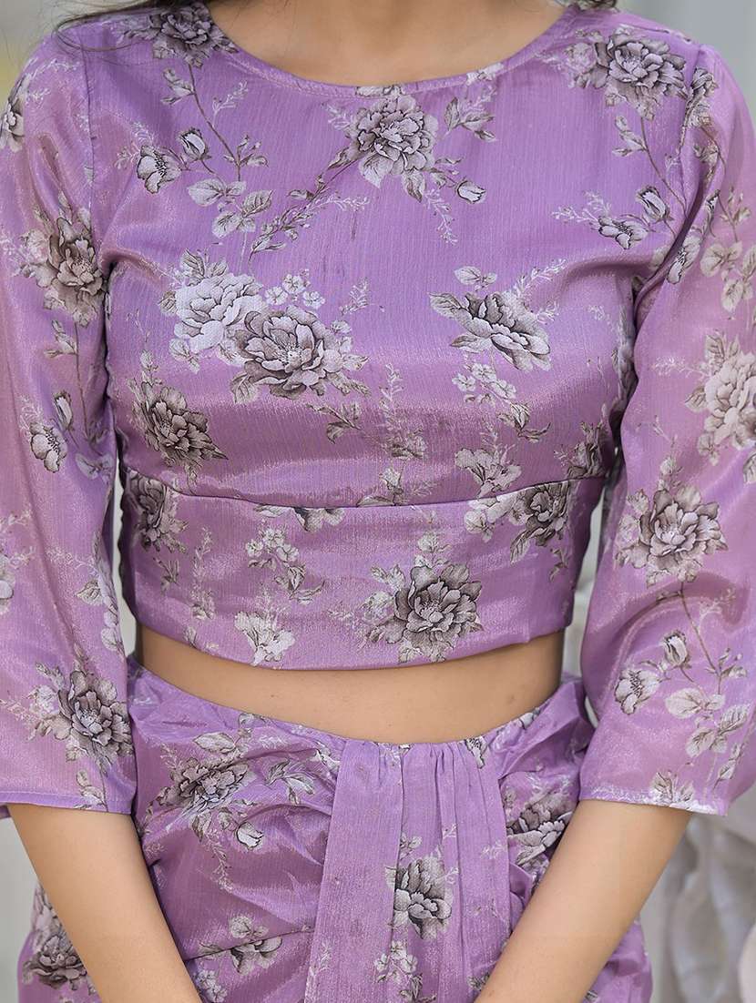 women printed three quarter sleeves fusion set - 22603004 -  Standard Image - 1