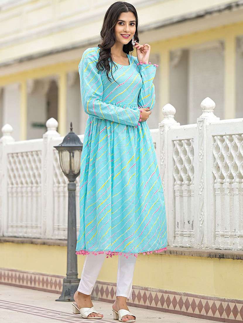 women printed long sleeves anarkali kurta - 22603046 -  Standard Image - 4