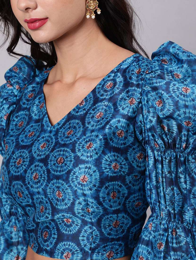 Women Printed Bell Sleeves Lehenga Choli Set - 22603125 -  Standard Image - 1