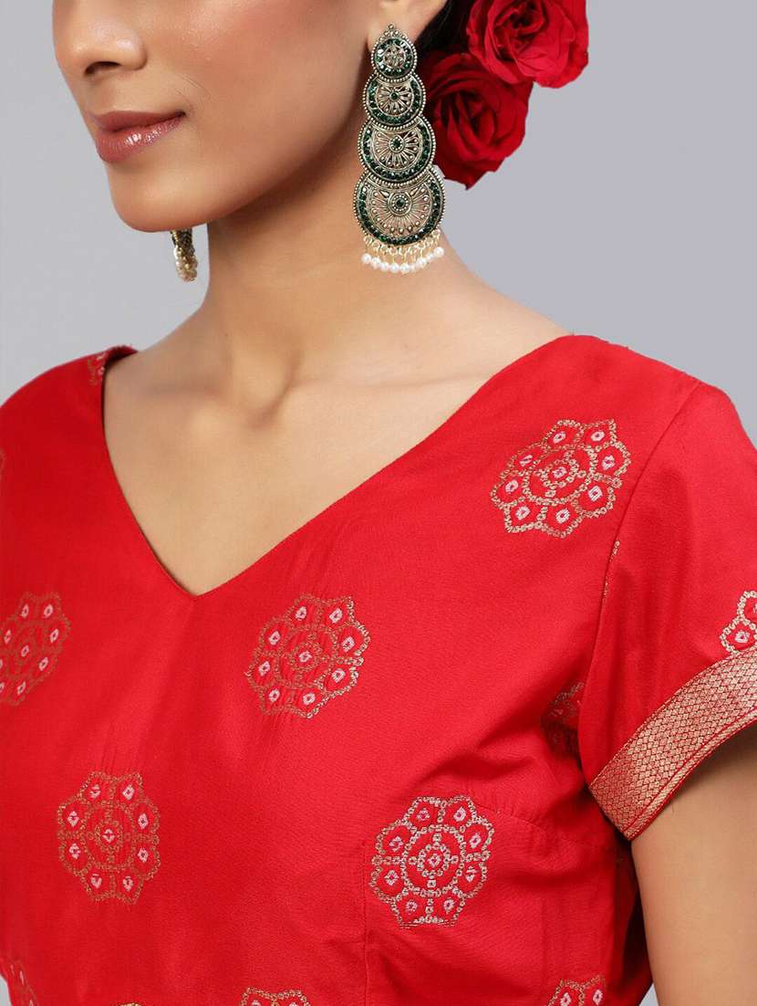 Women Self Design Short Sleeves Lehenga Choli Set - 22603128 -  Standard Image - 1