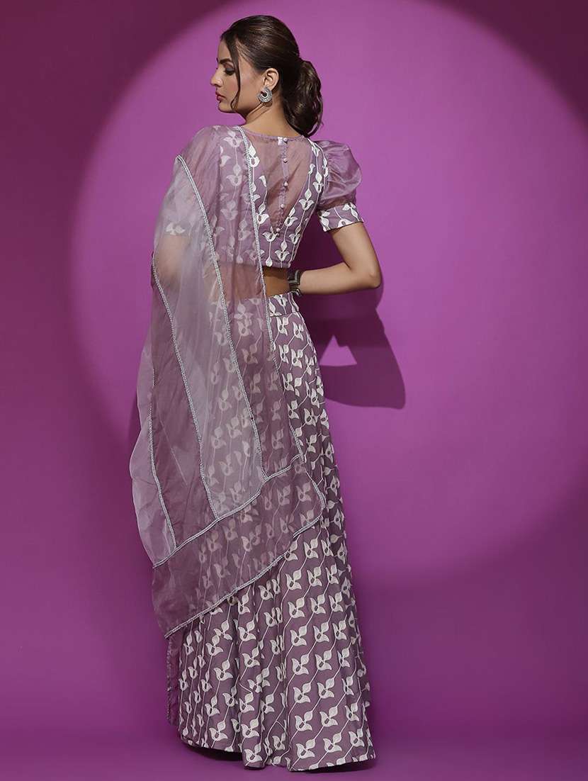 women embroidered puff sleeves lehenga choli set - 22603134 -  Standard Image - 4