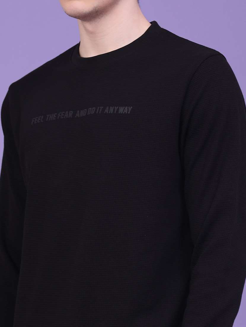 men textured long sleeves regular fit t-shirt - 22603280 -  Standard Image - 1