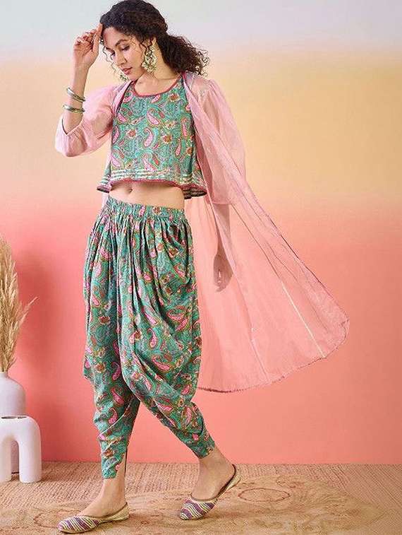 Women Printed Sleeveless Fusion Set - 22603573 -  Standard Image - 1