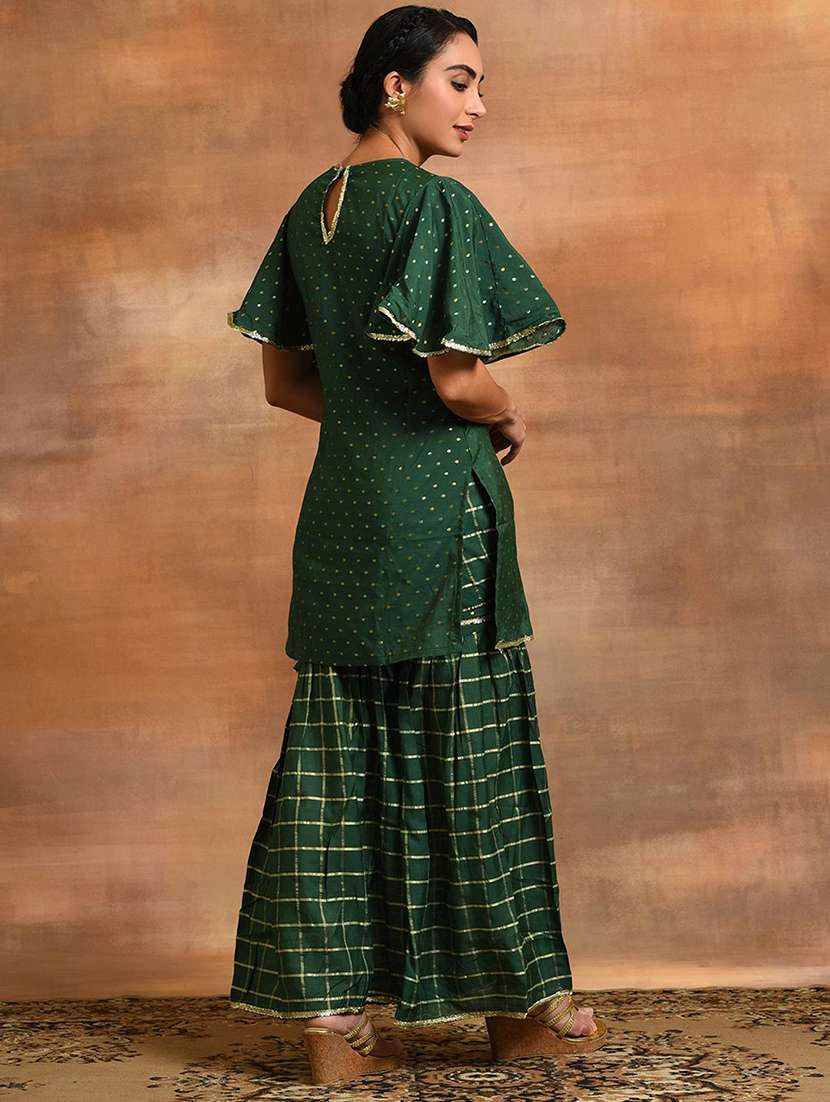 Women Printed Flared Sleeves Kurta Sharara Set - 22603584 -  Standard Image - 4