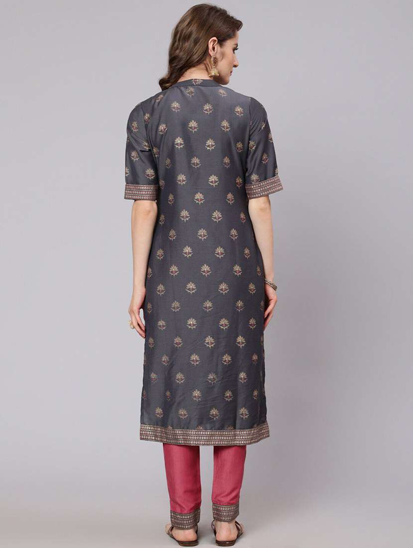 Women Printed Short Sleeves Kurta Pant Set - 22603589 -  Standard Image - 4