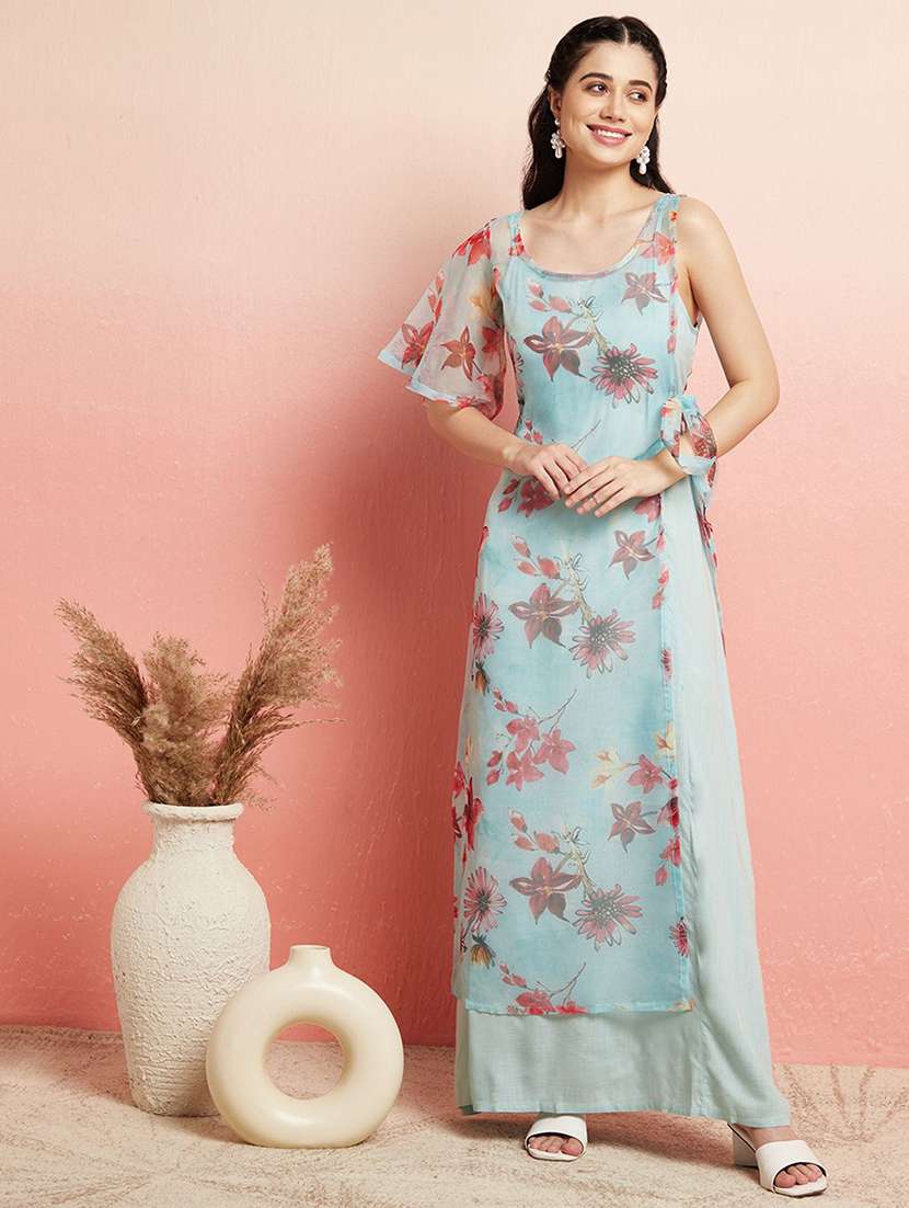 women printed sleeveless a-line dress