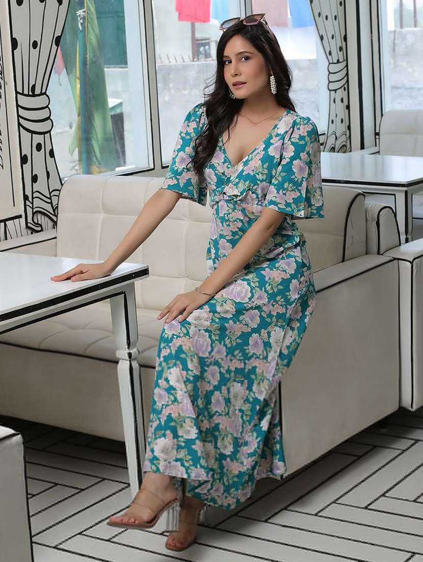 women printed short sleeves a-line dress - 22603669 -  Standard Image - 4