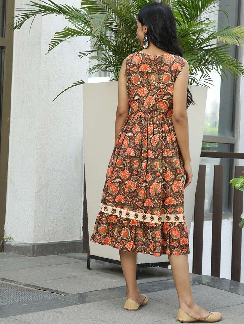 Women Printed Sleeveless Tiered Dress - 22603715 -  Standard Image - 4