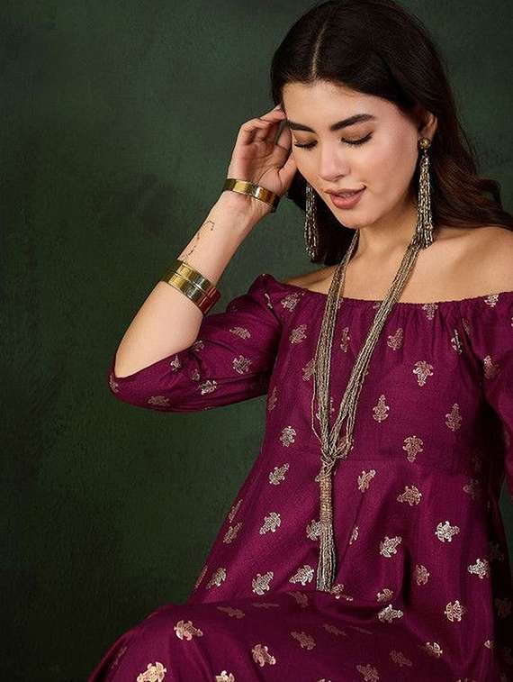 Women Printed Off Shoulder Flared Dress - 22603743 -  Standard Image - 1