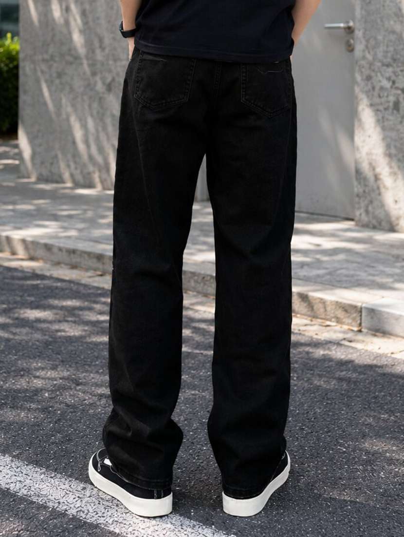 Men Solid Mid Rise Straight Jeans - 22603854 -  Standard Image - 4