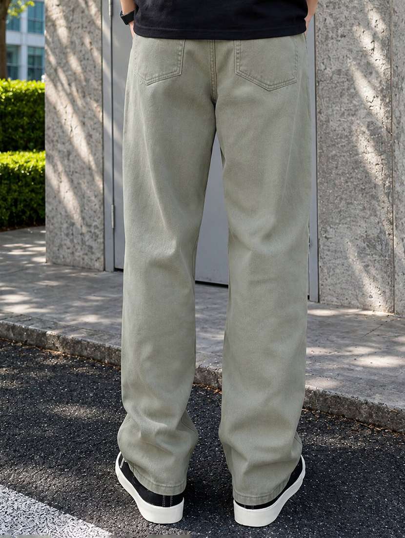 Men Solid Mid Rise Straight Jeans - 22603856 -  Standard Image - 4