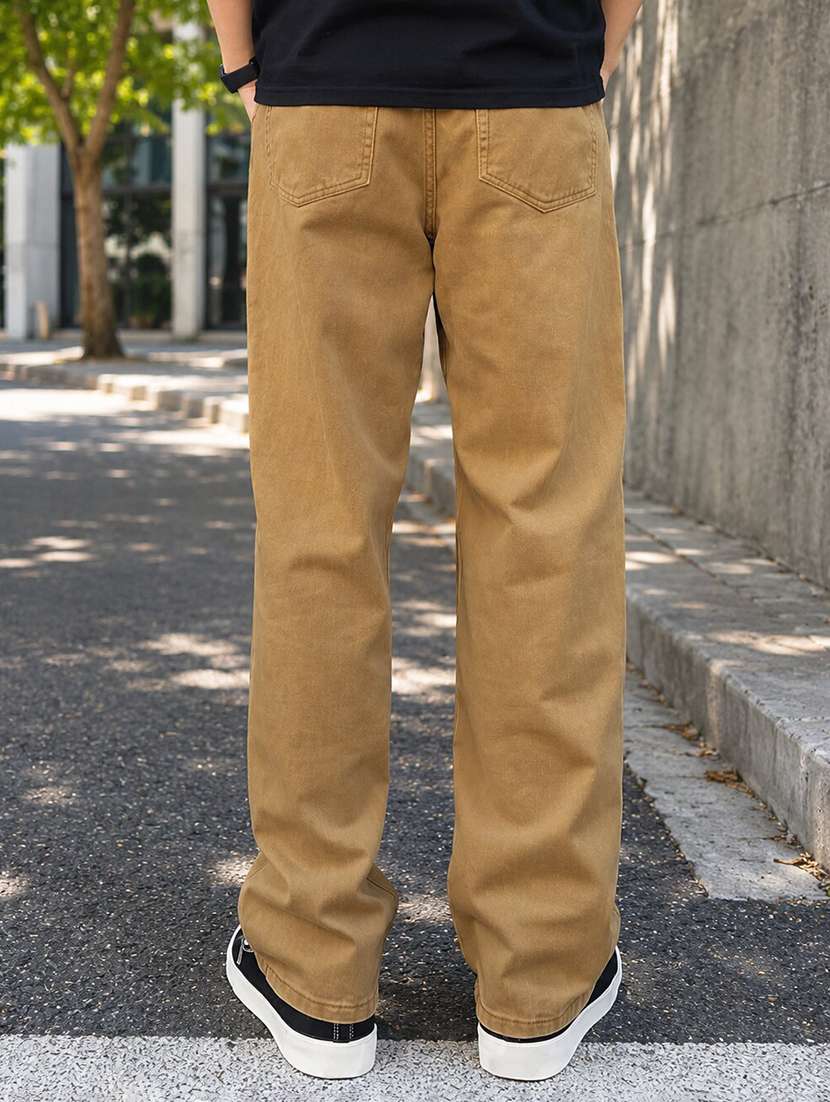 Men Solid Mid Rise Straight Jeans - 22603857 -  Standard Image - 4