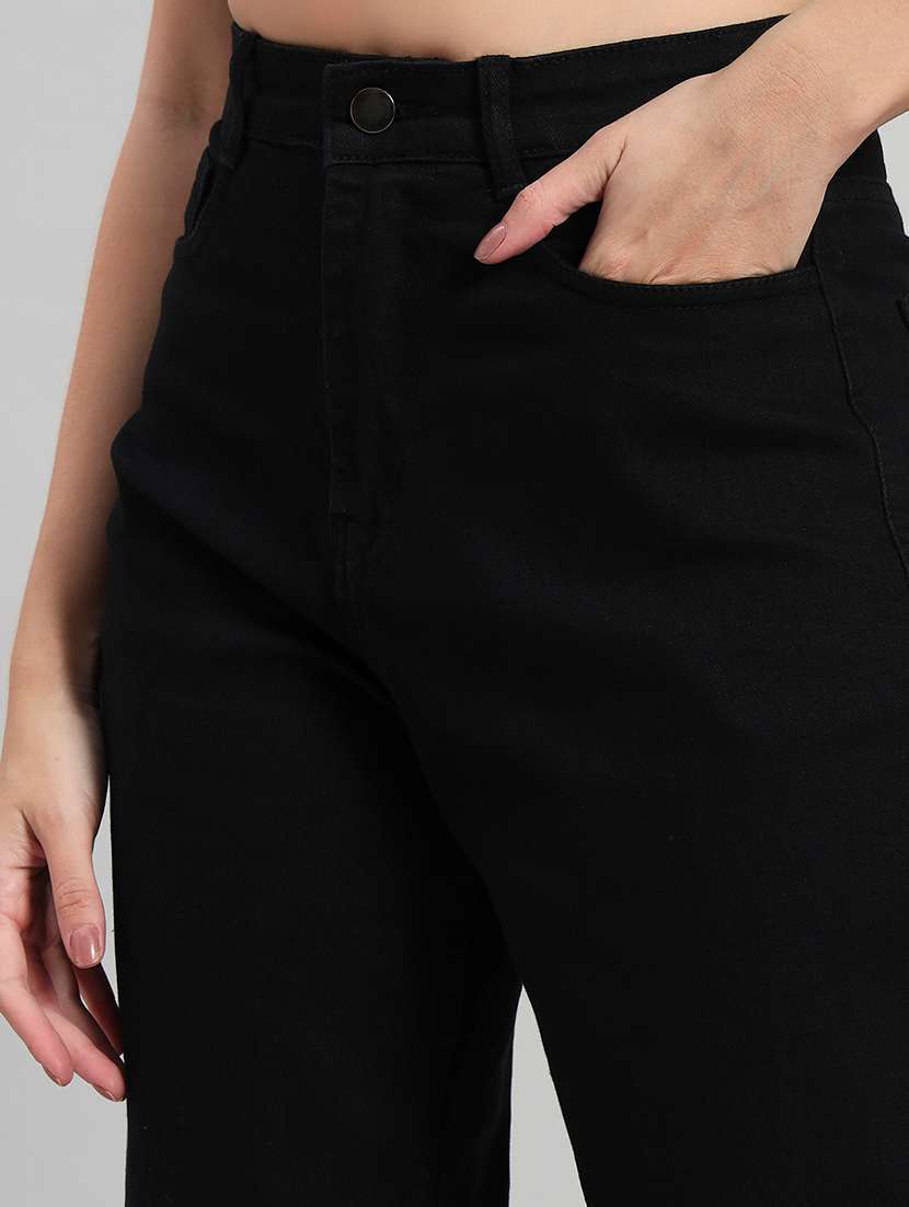 women solid high rise mom fit jeans - 22603861 -  Standard Image - 1