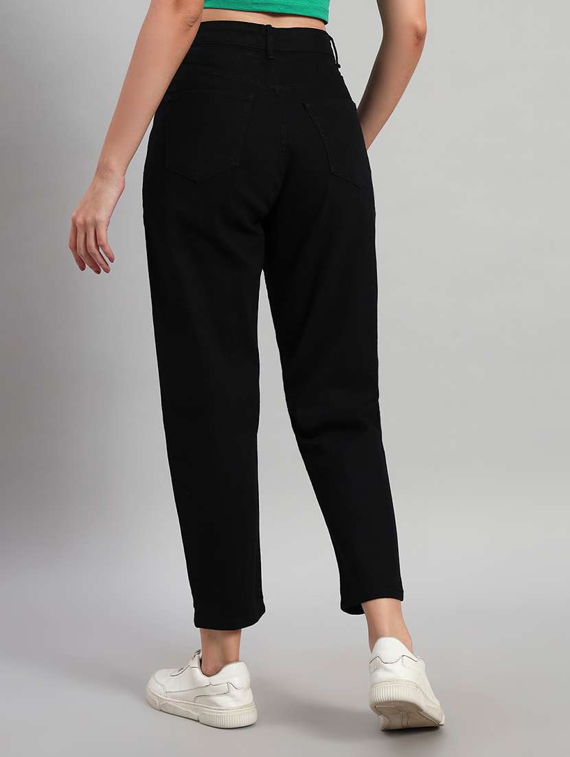 women solid high rise mom fit jeans - 22603861 -  Standard Image - 4