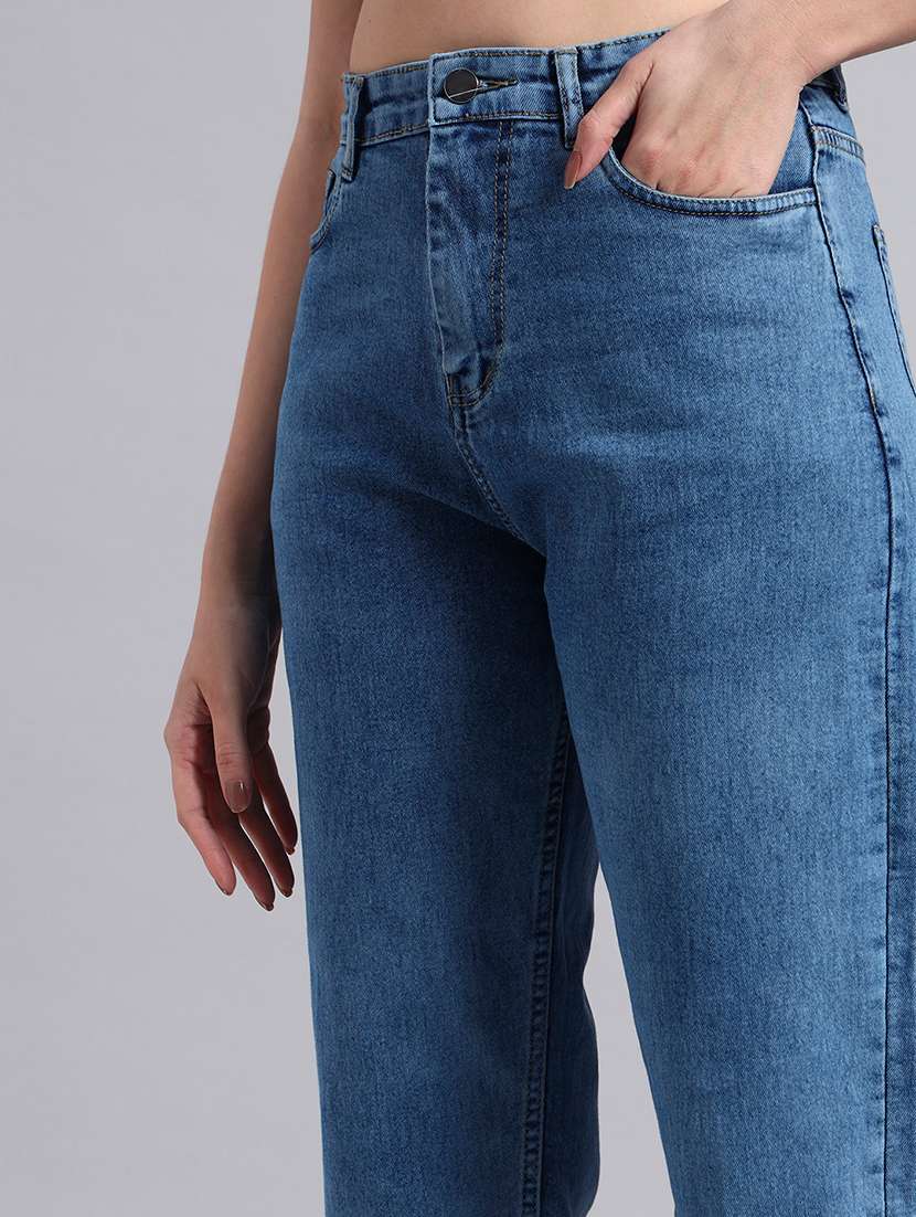 women solid high rise mom fit jeans - 22603862 -  Standard Image - 1