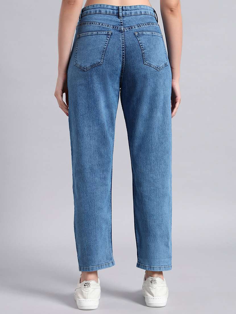 women solid high rise mom fit jeans - 22603862 -  Standard Image - 4