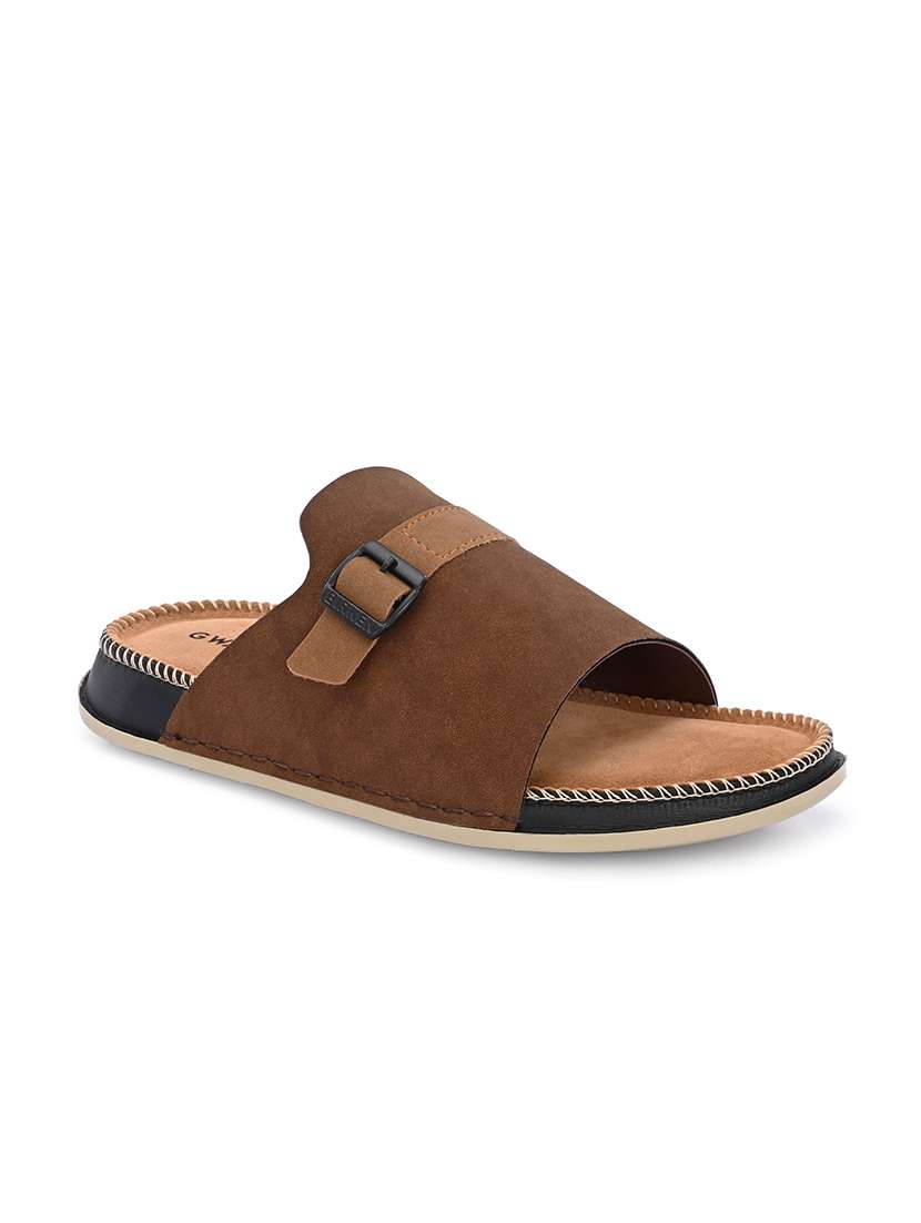 men solid slip on sandal - 22603999 -  Standard Image - 1