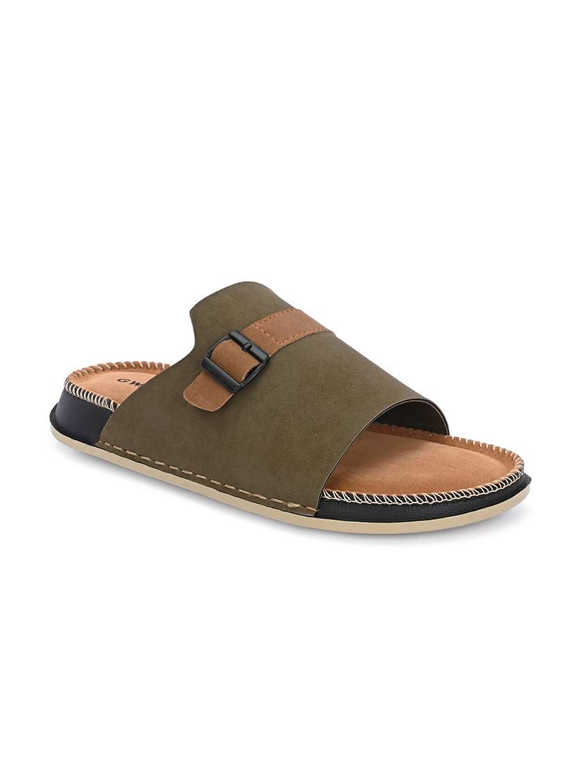 men solid slip on sandal - 22604000 -  Standard Image - 1