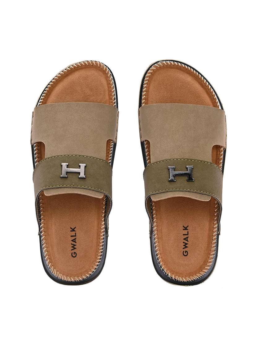 men colourblocked slip on sandal - 22604002 -  Standard Image - 4